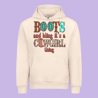 Boots And Bling Its A Cowgirl Thing Urban Hoodie Designed By Texasbilliewilder
