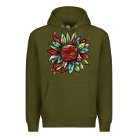 Army Green Cherry sunflower Premium Hoodie - texasbilliewilder