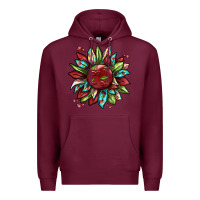 Burgundy Cherry sunflower Premium Hoodie - texasbilliewilder
