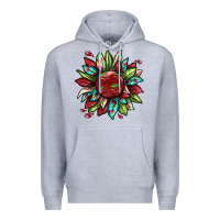 Heather Grey Cherry sunflower Premium Hoodie - texasbilliewilder