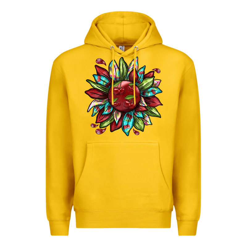 Cherry Sunflower Premium Hoodie by texasbilliewilder | Teevron