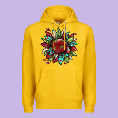 Cherry Sunflower Premium Hoodie Designed By Texasbilliewilder