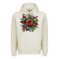 Oatmeal Heather Cherry sunflower Premium Hoodie - texasbilliewilder