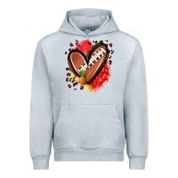 Heather Grey fruits and football heart Urban Hoodie - Zillion Design Studio