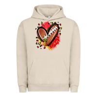 Pigment French Oak fruits and football heart Urban Hoodie - Zillion Design Studio