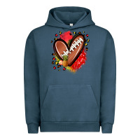 Pigment Midnight Navy fruits and football heart Urban Hoodie - Zillion Design Studio