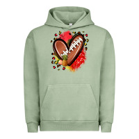 Pigment Oil Green fruits and football heart Urban Hoodie - Zillion Design Studio