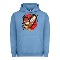 Pigment Pebble Blue fruits and football heart Urban Hoodie - Zillion Design Studio