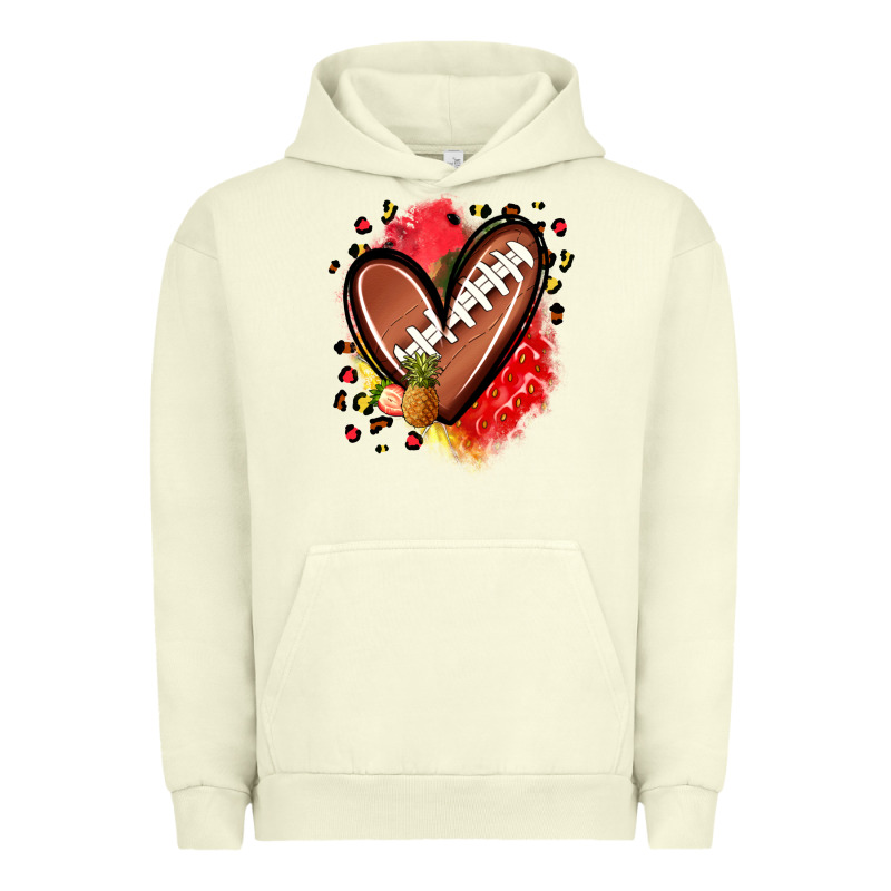 Fruits And Football Heart Urban Hoodie by Zillion Design Studio | Teevron
