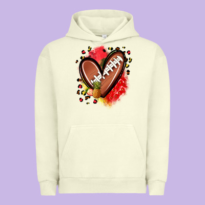 Fruits And Football Heart Urban Hoodie Designed By Zillion Design Studio