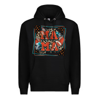 Black American football mama with leopard Premium Hoodie - Zillion Design Studio