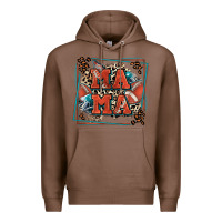 Chestnut American football mama with leopard Premium Hoodie - Zillion Design Studio