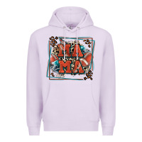 Lilac American football mama with leopard Premium Hoodie - Zillion Design Studio