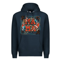 Navy American football mama with leopard Premium Hoodie - Zillion Design Studio