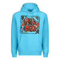 Ocean Blue American football mama with leopard Premium Hoodie - Zillion Design Studio