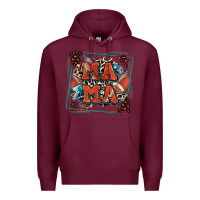 Burgundy American football mama with leopard Premium Hoodie - Zillion Design Studio