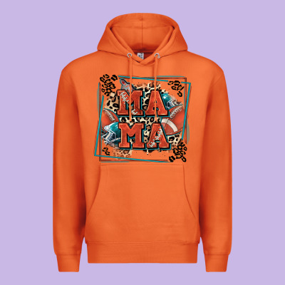 American Football Mama With Leopard Premium Hoodie Designed By Zillion Design Studio