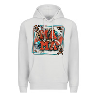 Dove Grey American football mama with leopard Premium Hoodie - Zillion Design Studio