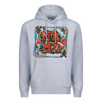 Heather Grey American football mama with leopard Premium Hoodie - Zillion Design Studio