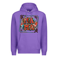 Purple American football mama with leopard Premium Hoodie - Zillion Design Studio
