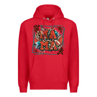 Red American football mama with leopard Premium Hoodie - Zillion Design Studio