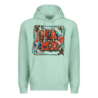 Seafoam American football mama with leopard Premium Hoodie - Zillion Design Studio