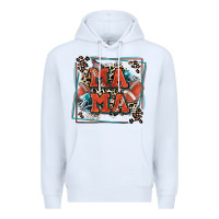 White American football mama with leopard Premium Hoodie - Zillion Design Studio