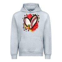 Heather Grey fruits and baseball heart Urban Hoodie - Zillion Design Studio