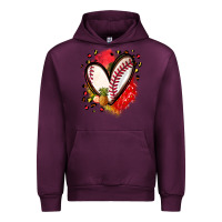 Mauve Wine fruits and baseball heart Urban Hoodie - Zillion Design Studio