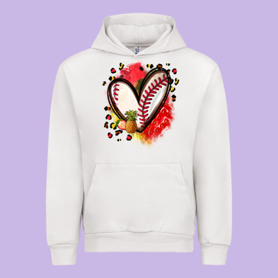 Fruits And Baseball Heart Urban Hoodie Designed By Zillion Design Studio