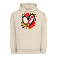 Pigment French Oak fruits and baseball heart Urban Hoodie - Zillion Design Studio