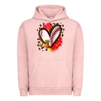 Pigment Salmon fruits and baseball heart Urban Hoodie - Zillion Design Studio