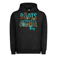 Pigment Black boots and bling its a cowgirl thing Urban Hoodie - texasbilliewilder