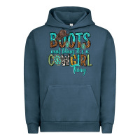 Pigment Midnight Navy boots and bling its a cowgirl thing Urban Hoodie - texasbilliewilder