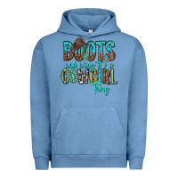 Pigment Pebble Blue boots and bling its a cowgirl thing Urban Hoodie - texasbilliewilder