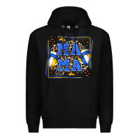 Black volleyball mama with leopard Premium Hoodie - Zillion Design Studio