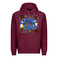 Burgundy volleyball mama with leopard Premium Hoodie - Zillion Design Studio