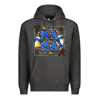 Charcoal Heather volleyball mama with leopard Premium Hoodie - Zillion Design Studio