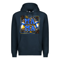 Navy volleyball mama with leopard Premium Hoodie - Zillion Design Studio