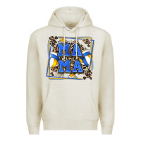 Oatmeal Heather volleyball mama with leopard Premium Hoodie - Zillion Design Studio