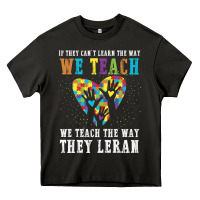 Asphalt Autism Awareness Teacher Heavy Core Tee - CowhideDigitalArt