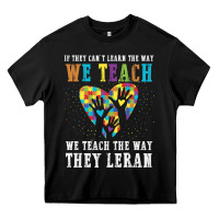 Black Autism Awareness Teacher Heavy Core Tee - CowhideDigitalArt