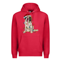 Cardinal saint bernard with christmas lights Premium Hoodie - RanaPortraitStore