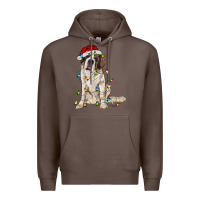 Coffee saint bernard with christmas lights Premium Hoodie - RanaPortraitStore