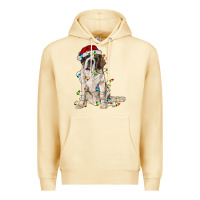 Pina Colada saint bernard with christmas lights Premium Hoodie - RanaPortraitStore