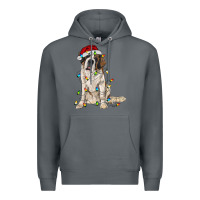 Rock saint bernard with christmas lights Premium Hoodie - RanaPortraitStore