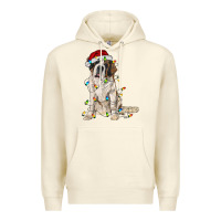 Sandshell saint bernard with christmas lights Premium Hoodie - RanaPortraitStore