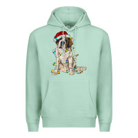 Seafoam saint bernard with christmas lights Premium Hoodie - RanaPortraitStore