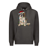 Smoke saint bernard with christmas lights Premium Hoodie - RanaPortraitStore