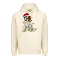 Tofu saint bernard with christmas lights Premium Hoodie - RanaPortraitStore